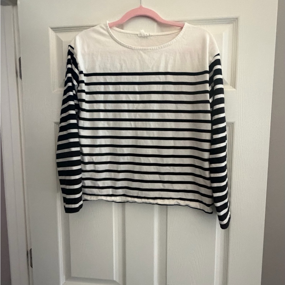 Maurices Black & White Striped Long Sleeve Top